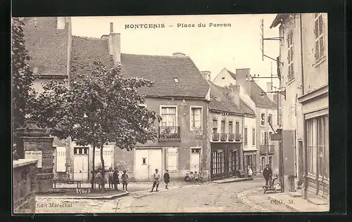 AK Montcenis, Place du Perron, Ortspartie