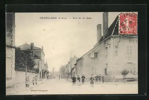 AK Geneland, Rue de la Gare, Strassenpartie