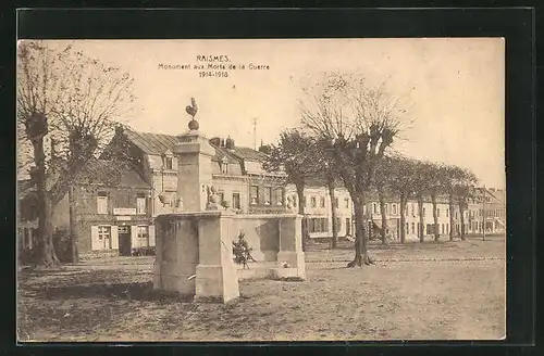 AK Raismes, Monument aux Morts de la Guerre1914-1918