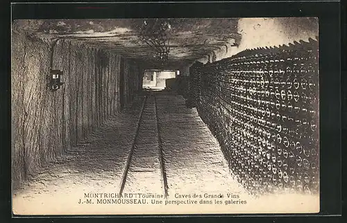 AK Montrichard, Caves des Grands Vins J.-M. Monmousseau, une perspective dans les galeries