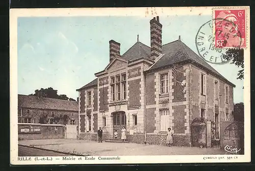 AK Rille, Mairie et Ecole Communale