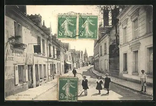 AK Blèrè, La Rue du Pont, Strassenpartie