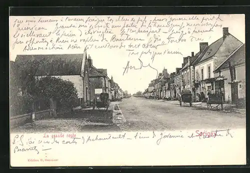 AK Sorigny, La grande route, Strassenpartie