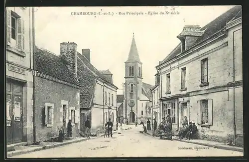 AK Chambourg, Rue Principale, Blick nach Kirche