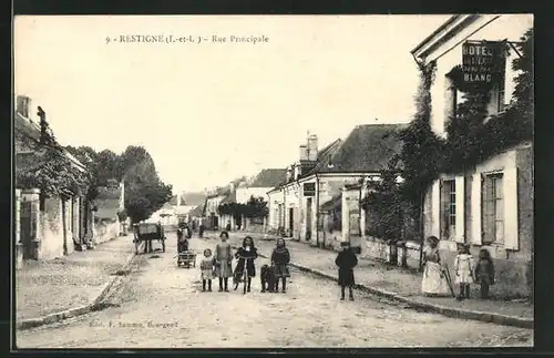 AK Restigné, Rue Principale, Ortspartie