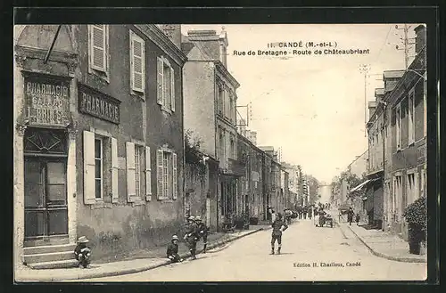AK Candé, Rue de Bretagne, Route de Chateaubriant