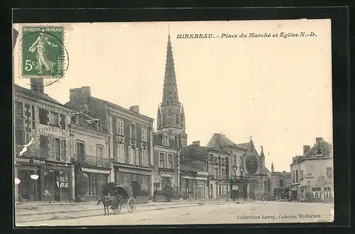 AK Mirebeau, Place du Marché et Église