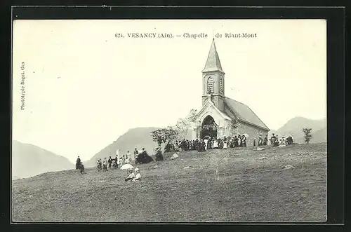 Mondschein-AK Vesancy, Chapelle de Riant-Mont