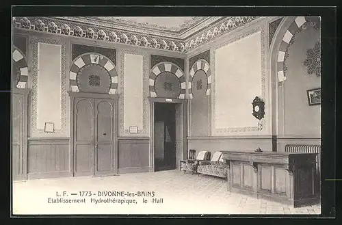 AK Divonne-les-Bains, Etablissement Hydrothérapique, Le Hall