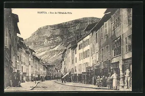 AK Nantua, Rue de l`Hôtel-de-Ville, Strassenpartie