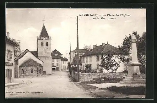 AK Lhuis, La Place de l`Eglise et le Monument