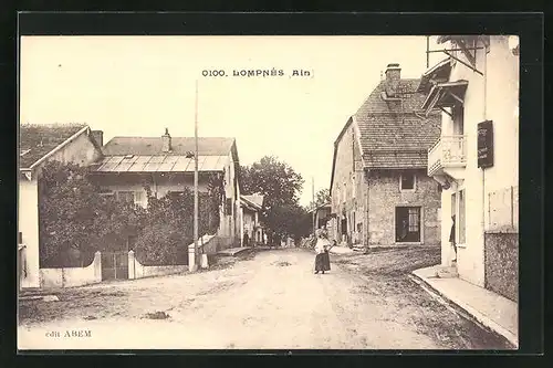 AK Lompnés, Blick auf eine Strasse im Ort