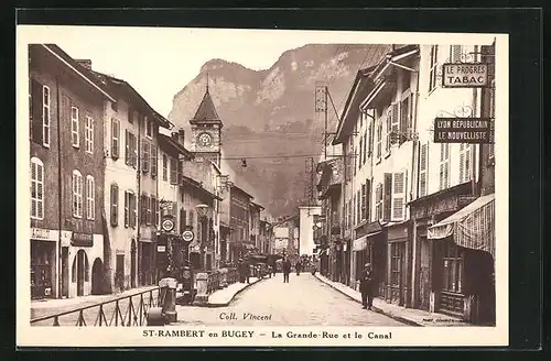 AK St-Rambert en Bugey, La Grande-Rue et le Canal