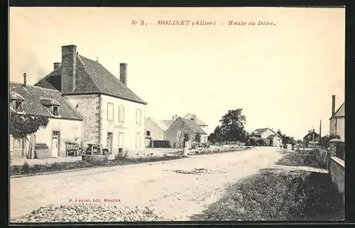 AK Molinet, Route de Dion, Strassenpartie
