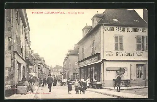 AK Bourbon-L`Archambault, Rue de la Burge, Strassenpartie