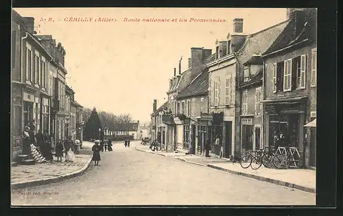 AK Cèrilly, Route nationale et les Promenades