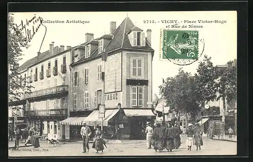 AK Vichy, Place Victor-Hugo et Rue de Nimes