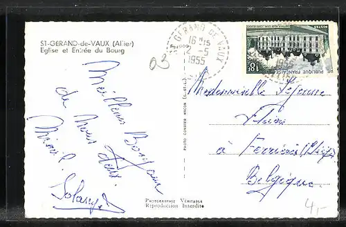 AK St-Gérand-de-Vaux, Eglise et Entrée du Bourg, Strassenpartie