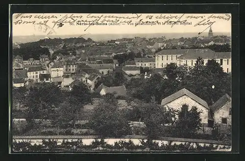 AK Néris-les-Bains, Vue panoramique et le Nouveal Hôpital