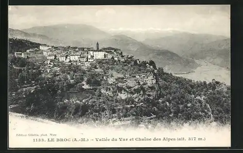 AK Le Broc, Vallée du Var et Chaine des Alpes