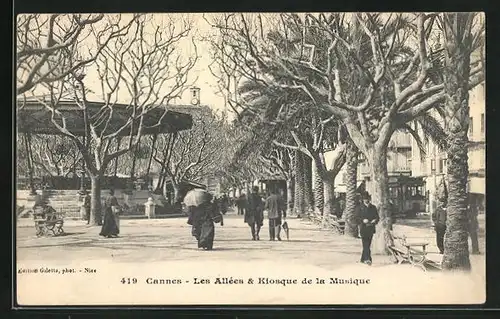 AK Cannes, les Allées & Kiosque de la Musique