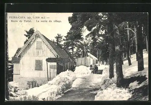 AK Peira-Cava, Route de Turini, la Sortie du village