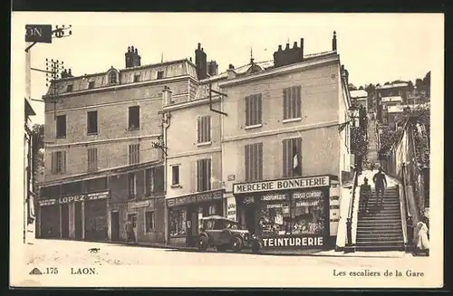 AK Laon, Les escaliers de la Gare