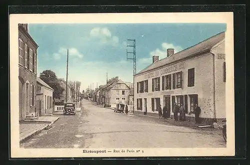 AK Etrèaupont, Rue de Paris, Hotel du Commerce