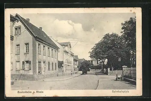 AK Bodenheim am Rhein, Bahnhofsplatz