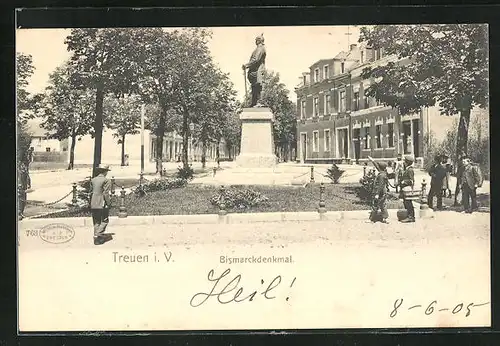 AK Treuen i. V., Bismarckdenkmal