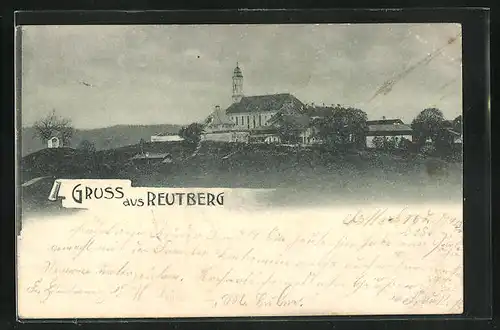 AK Reutberg, Ortsansicht mit Kirche