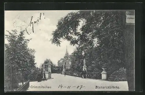 AK Crimmitschau, Bismarckbrücke