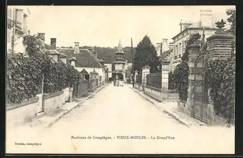 AK Vieux-Moulin, La Grand`Rue, Strassenpartie