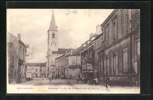 AK Bobigny, Rue de la République et l`Église