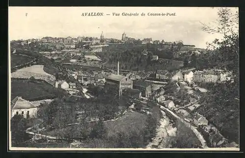 AK Avallon, Vue generale de Cousin le Pont