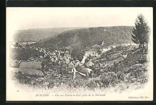 AK Avallon, Vue sur Cousin le Pont prise de la Morlande