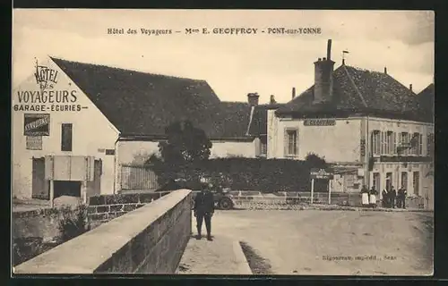 AK Pont-sur-Yonne, Hotel des Veyageurs-Mon E. Geoffroy
