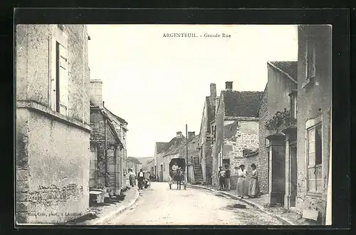 AK Argenteuil, Grande Rue, Strassenpartie