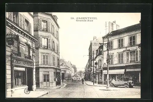 AK Argenteuil, Grande-Rue, Ortspartie