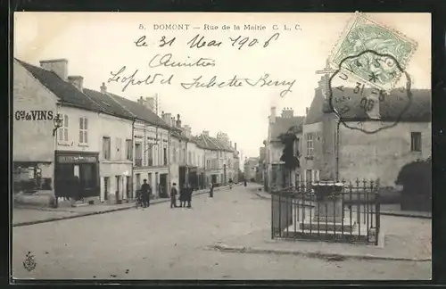 AK Domont, Rue de la Mairie, Ortspartie