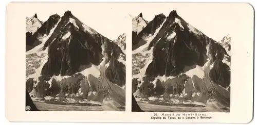 Stereo-Fotografie Ansicht Aiguille du Tacul, de la Cabane à Béranger, Massif du Mont-Blanc