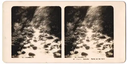 Stereo-Fotografie Neue Photographische Gesellschaft A.G., Berlin, Ansicht Schierke / Harz, Partie an der Bode