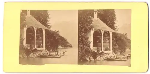 Stereo-Fotografie A. Rosenthal, Prag, Ansicht Seelisberg, Tellskapelle