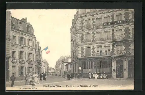 AK Charenton, Place de la Mairie La Poste