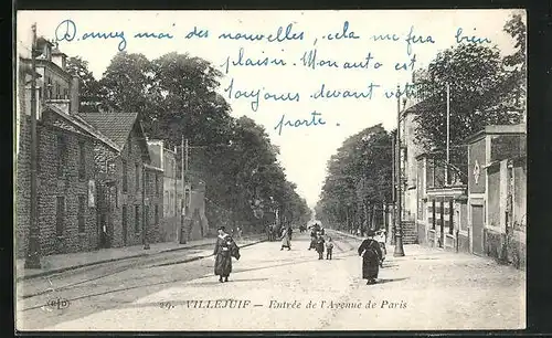 AK Villejuif, Entrée de l`Avenue de Paris