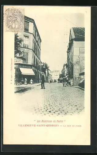 AK Villeneuve-Saint-Georges, La Rue de Paris