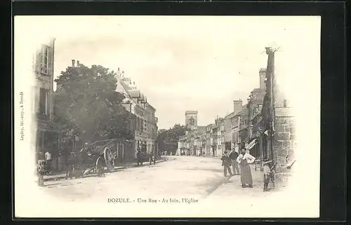 AK Dozulé, Une Rue - Auloin, l`Eglise