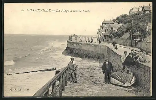 AK Villerville, La Plage à marée haute