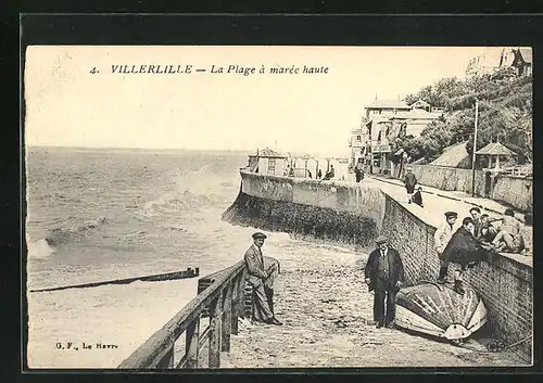 AK Villerville, La Plage à marée haute