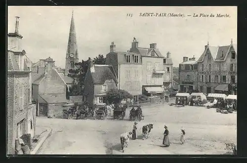 AK Saint-Pair, la Place du Marché